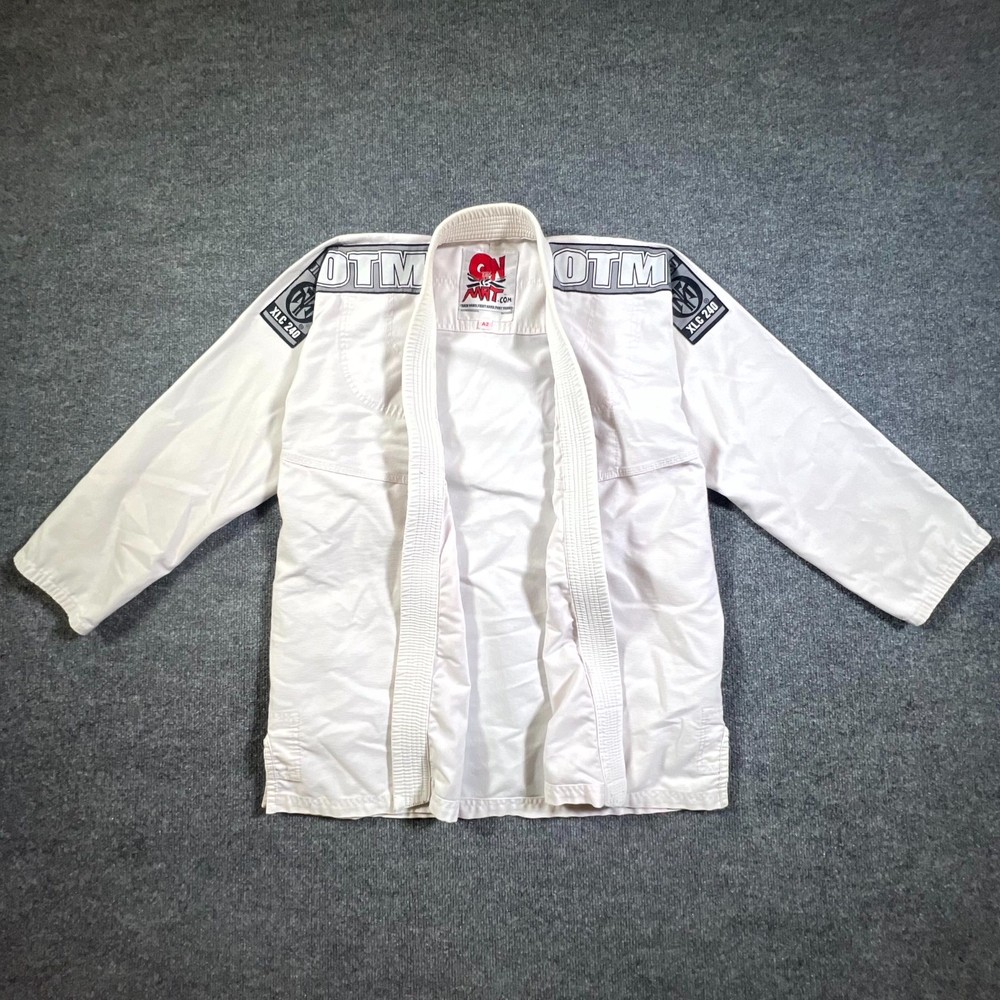 OnTheMat Jiu-Jitsu A2 Jacket Mens White Cotton Martial Art GI Uniform Training
