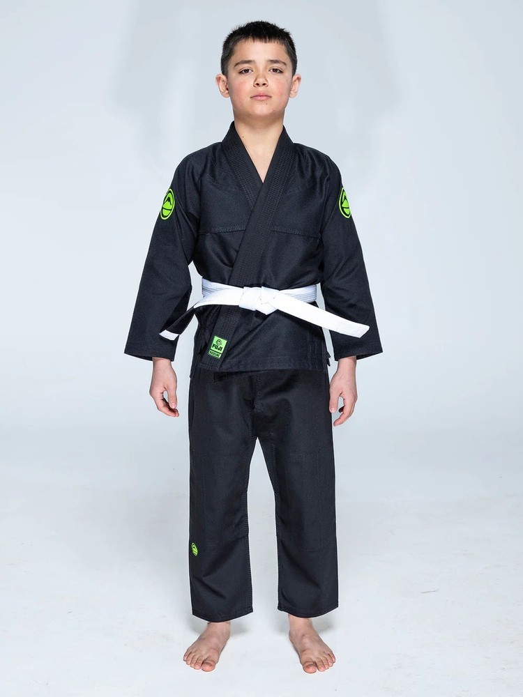 Fuji Sports Baseline 2.0 Unisex Kids Jiu Jitsu Gi Jiu-Jitsu BJJ – Black/Green