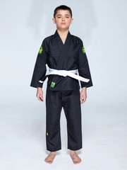 Fuji Sports Baseline 2.0 Unisex Kids Jiu Jitsu Gi Jiu-Jitsu BJJ – Black/Green
