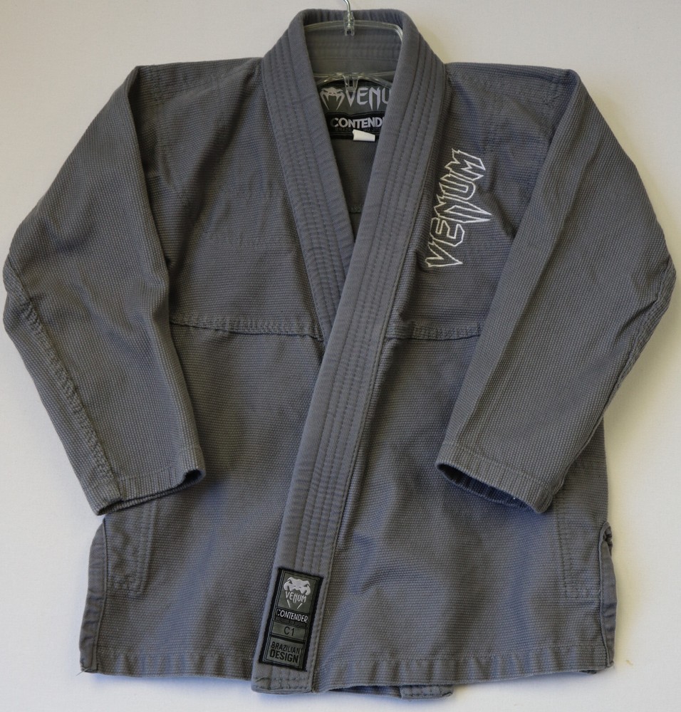 Venum Contender Brazilian Jiu-Jitsu Gi Size C1 Youth Gray Jacket Only BJJ