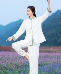 New Women Soft Cotton Linen Tai Chi Uniform Kung Fu Martial Arts Wing Chun Suit