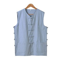 Chinese Waistcoat Wing Chun Sleeveless Vest Martial Arts Buddhist Monks Uniform