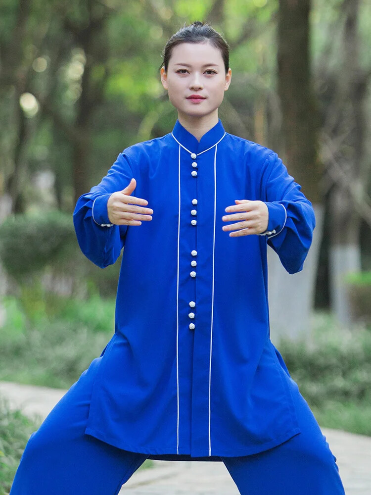 Tai Chi Uniforms Kung Fu Clothing Martial Arts Clothes Wushu Wrinkle Free Blue