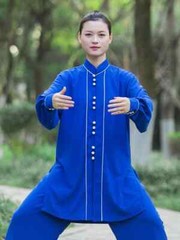 Tai Chi Uniforms Kung Fu Clothing Martial Arts Clothes Wushu Wrinkle Free Blue