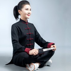 Tai Chi Clothes Martial Art Uniform Wushu Clothing Kung Fu Dress Unisex Black