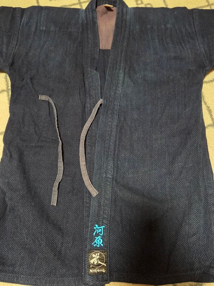 Japanese Kendo Gi Jacket Uniform True Indigo Dyed Size 1 Name Tag Wear