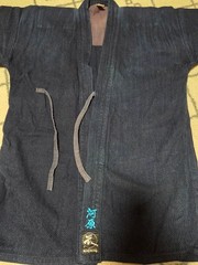 Japanese Kendo Gi Jacket Uniform True Indigo Dyed Size 1 Name Tag Wear