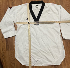 Adidas Taekwondo Uniform Top Mens Extra Extra Large WTF Black Collar White