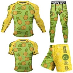 New 2024 Styles Oil Check Brazilian Jiu Jitsu BJJ MMA Rashguard Shorts Spats Set