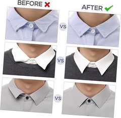 30Pcs Collar Stickers, Transparent PE Material, Disposable Shirt Collar Shapi…