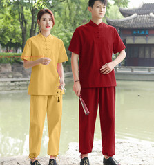 Women Men Cotton Linen Tai Chi Kung Fu Suit Morning Exercise yoga Clothing Sets
