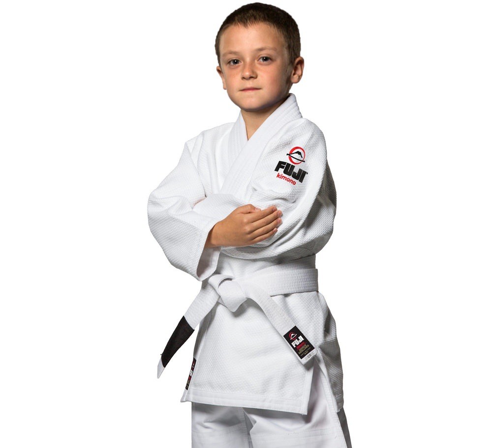 Fuji Kids Youth Childrens All Around Brazilian Jiu-Jitsu Gi Gracie BJJ White C1