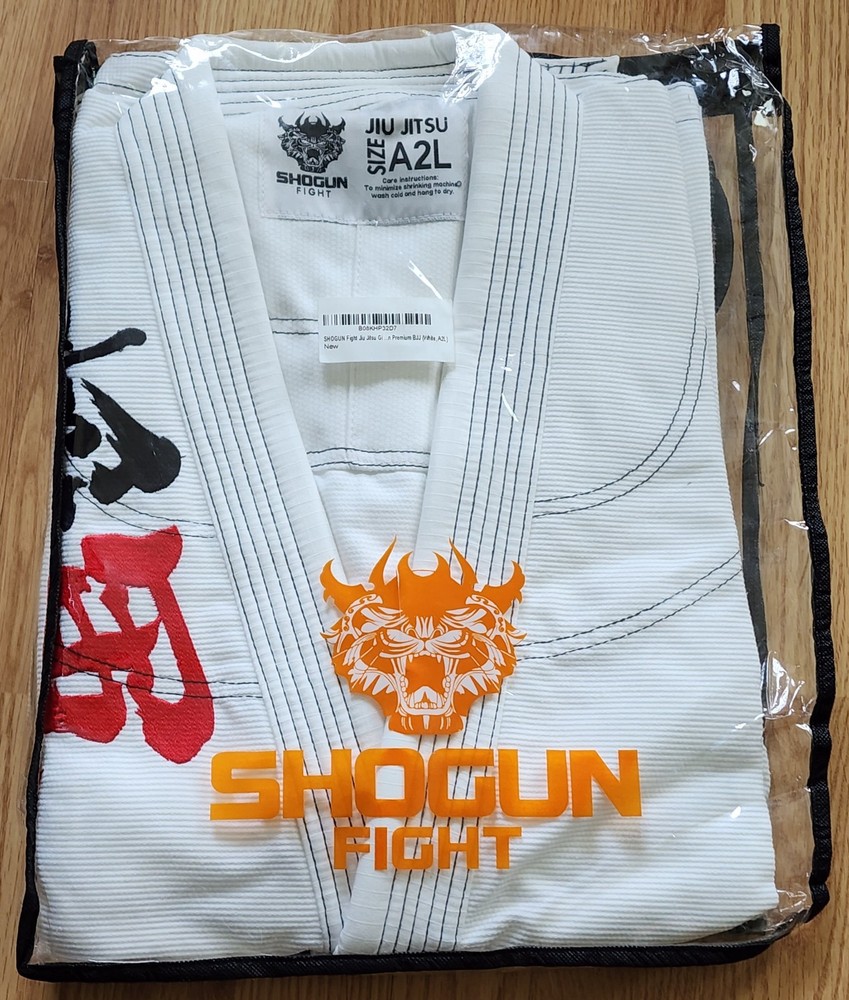 SHOGUN Fight Jiu Jitsu Gi Ultra Light 'Kanji’ White IBJJF Legal 350gsm Cotton