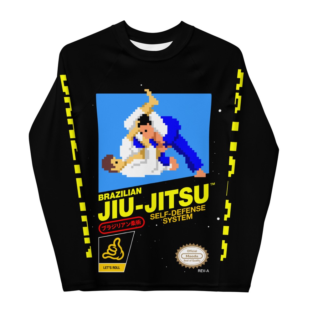 Brazilian Jiu-Jitsu 8-bit MMA BJJ Rash Guard No Gi Yellow Belt Youth Kid Child
