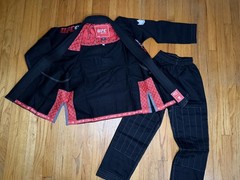 UFC Gym Gi uniform Size M0 Youth KNGZ Jiu Jitsu BJJ Brazilian MMA Black 100% cot