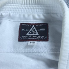 Gracie Jiu-Jitsu Official Gi Jacket Mens Medium White BJJ Training Uniform Top