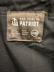 War Tribe Patriot Jiu Jitsu Size: A1H -Black Pants 10oz Ripstop Black and Gold