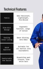 Martial Sports Brazilian Jiu Jitsu Gi Blue Free Belt Free Shipping
