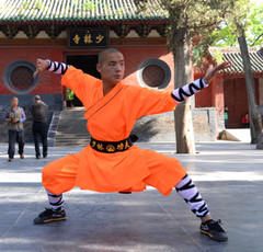 Durable Orange Shaolin Monk Uniform Kung fu Suit Tai chi Martial art Clothes Set