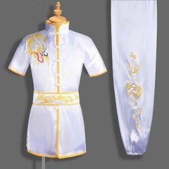 Silk Chinese Kung Fu Tai Chi Uniform Martial Arts Suit Outfit Dragon Embroidery