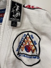 Adult Mens A1 White Jiu Jitsu GI, Top & Bottom #2 Nono’s Academy With White Belt