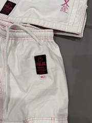 Fuji Girls Brazilian Jiu-Jitsu BJJ Gi Uniform Set White/Pink WC2 With White Belt