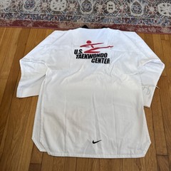 VTG Nike Korea Taekwondo White Karate Kimono Embroidered Swoosh Logo 9/190