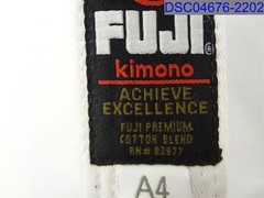 Fuji Premium Kimono Achieve Excellence White Cotton Blend A4 Rank Belt