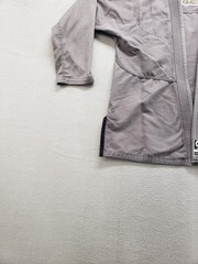 Gold BJJ Aeroweave Men Kimono Top Gray Long Sleeve Open Front 100% Cotton Active