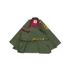 Albino and Preto A&P x Wing Gundam Epyon Olive BJJ Gi JIU JITSU Kimono 450GSM