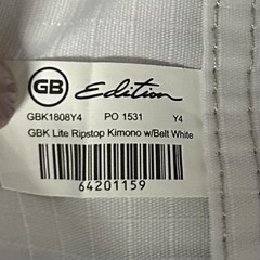 Gracie Barra Jiu-Jitsu Gi Set Youth 4 GB Edition White Ripstop Fabric
