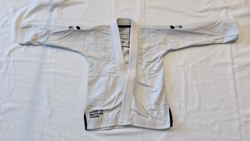 Hyperfly Grappling Kimono Kids Junior 5 White Cotton Pearl Weave BJJ Gi Jacket