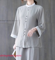 Women’s Cotton Linen Shirts +Pants Tai Chi Sets Blouse Arts Kung Fu Su Uniforms