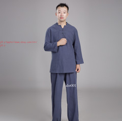 Linen Unisex Chinese Tai Chi Uniforms Kung Fu Clothing YOGA Fitness Zen Clothes