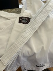 Rhino Pro White Tae Kwon Do Uniform Gi Set Jacket & Pants Size 150 Kids Unisex