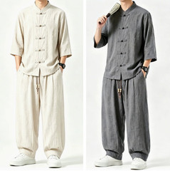 Men Tang Suit Traditional Kung Fu Tai Chi Uniform Cotton linen martial arts Suit