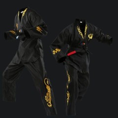 Black Taekwondo Uniform Dobok Adult Kids Female Taekwondo Dobok Cotton Suits