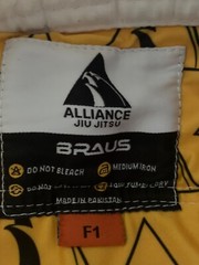 Alliance Jiu Jitsu Braus Female Gi F1 Top fits like an M4 (shrinkage) White