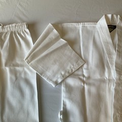 Century Student Uniform Kids Size 00 4-6 White Belt Karate Martial Arts 6 Oz