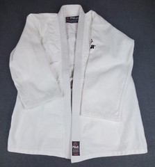 Fuji Sports Mens Brazilian Jiu Jitsu Judo Gi Top and Bottom Set White 5 Stretch