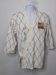 Vintage USA Taekwondo Martial Arts Jacket Korea Diamond Stitch Uniform
