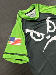 BAD BOY Ranked RASHGUARD Green GI Jiu Jitsu BJJ MMA Youth Teen Brazil READ
