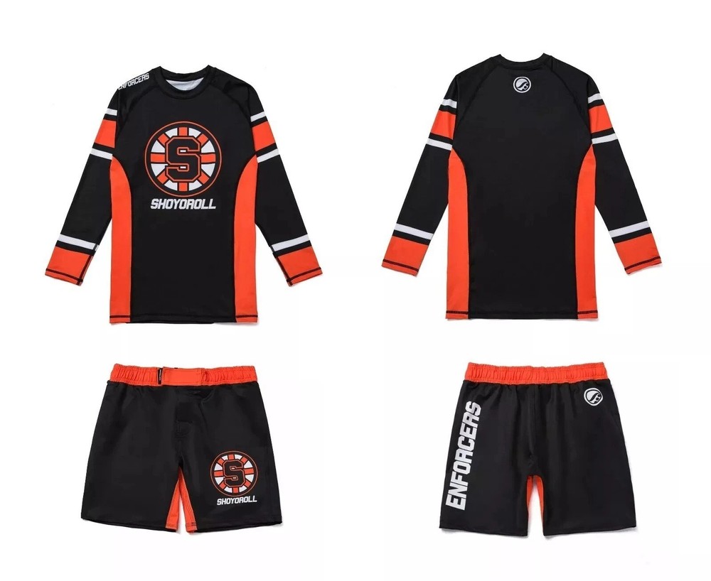 Enforcers Shoyoroll Batch #131 Training Rash Guard LS Bjj No Gi Short Set Kimono