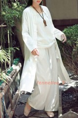 Womens Tai Chi Coat Chinese Tang Suit Top Martial Arts Kung Fu Uniform Vintage