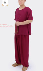 Cotton Meditation Buddhist Monk Sleepwear Summer Shaolin pajamas Set Underwear