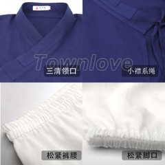 Unisex Wudang Taoist Cotton Linen Robe Kung Fu Tai Chi Uniform Martial Arts Suit