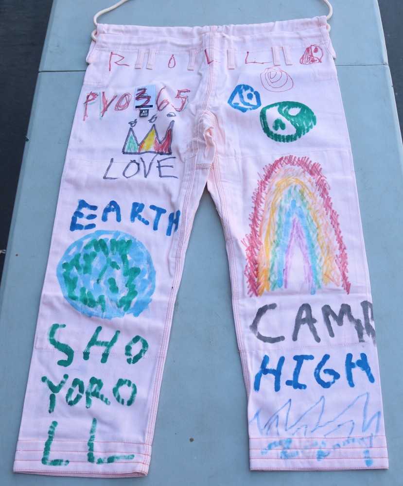 Camp High Collective x Shoyoroll Pink Jiu Jitsu Gi Pants A1 Hand Colored Art