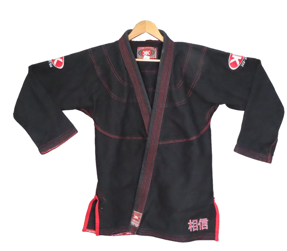 Kozen Official Jiu Jitsu Unisex A3 Black Red Kimono Standard Fighter Embroidered
