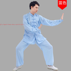 Unisex Cotton Kung Fu Tai Chi Uniform Morning exercise martial arts Clothes Suit