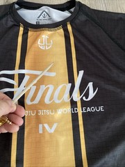 Jiu Jitsu World League Finals Rash Guard Shirt Long Sleeve Black Gold Small